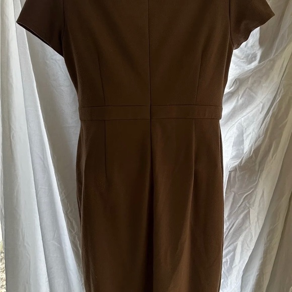 Anne Klein Woman's Wool Knit Short Sleeve Midi Dress Sz 8 Espresso - Picture 6 of 9